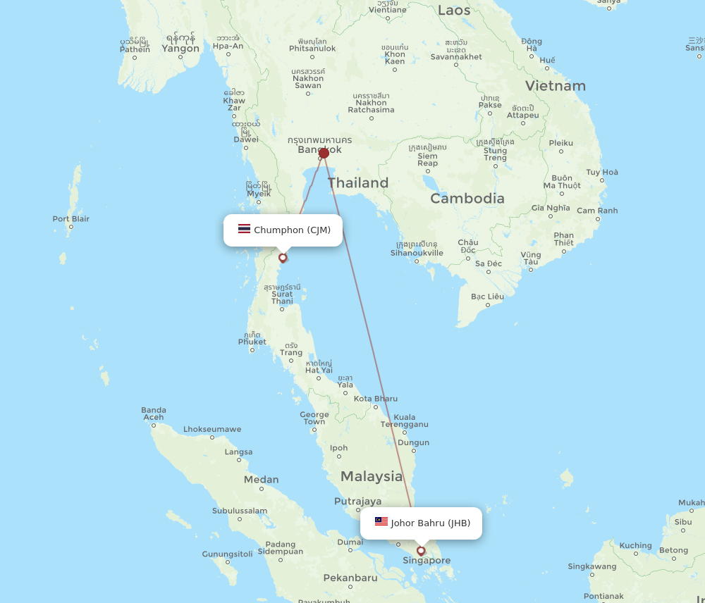 CJM-JHB flight routes
