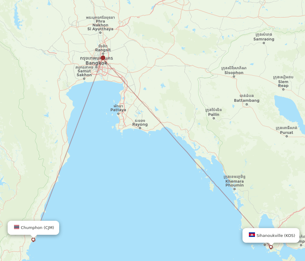 CJM to KOS flights and routes map