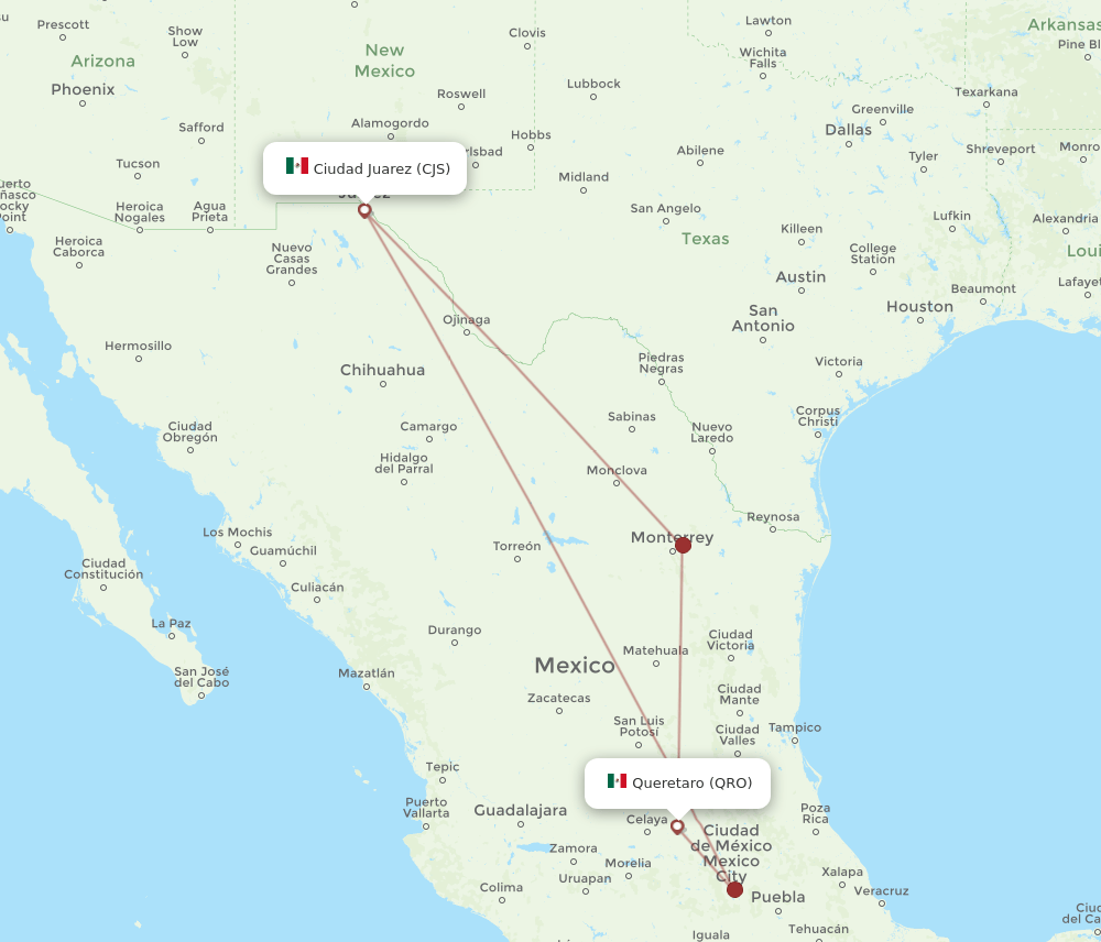 CJS-QRO flight routes