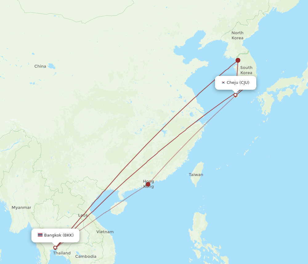 CJU-BKK flight routes