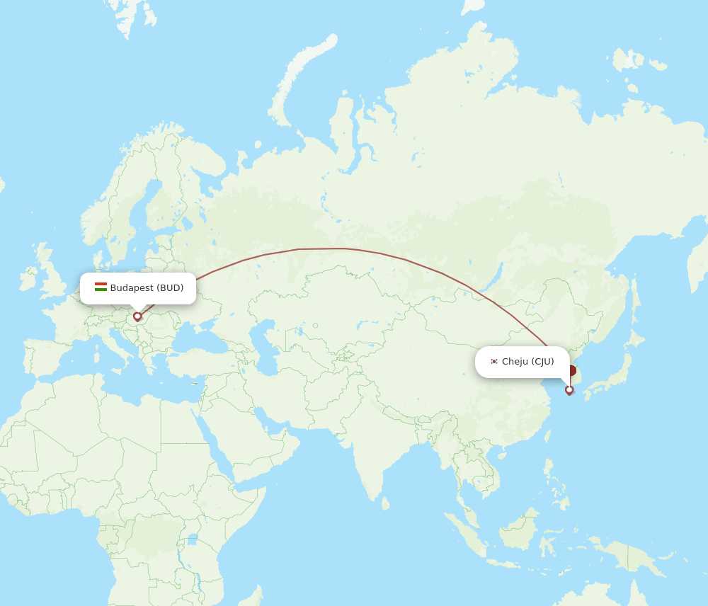 CJU-BUD flight routes