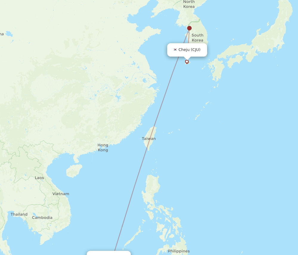 CJU-BWN flight routes