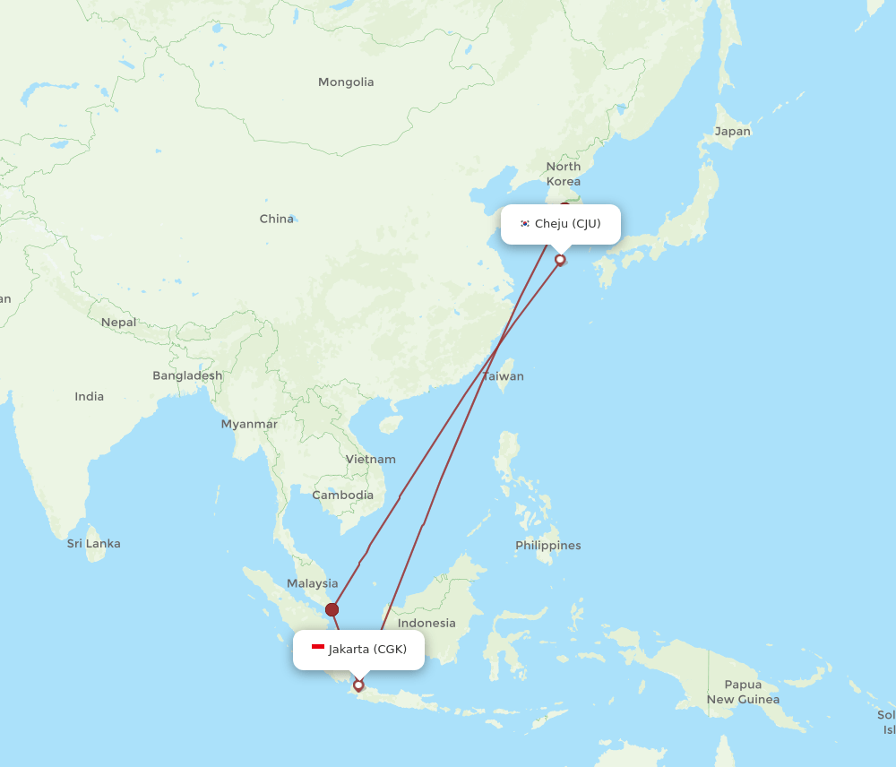 CJU-CGK flight routes