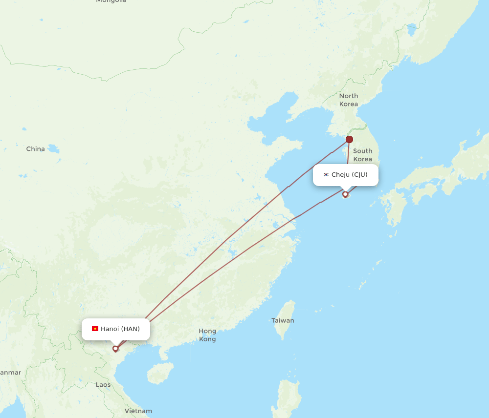 CJU-HAN flight routes