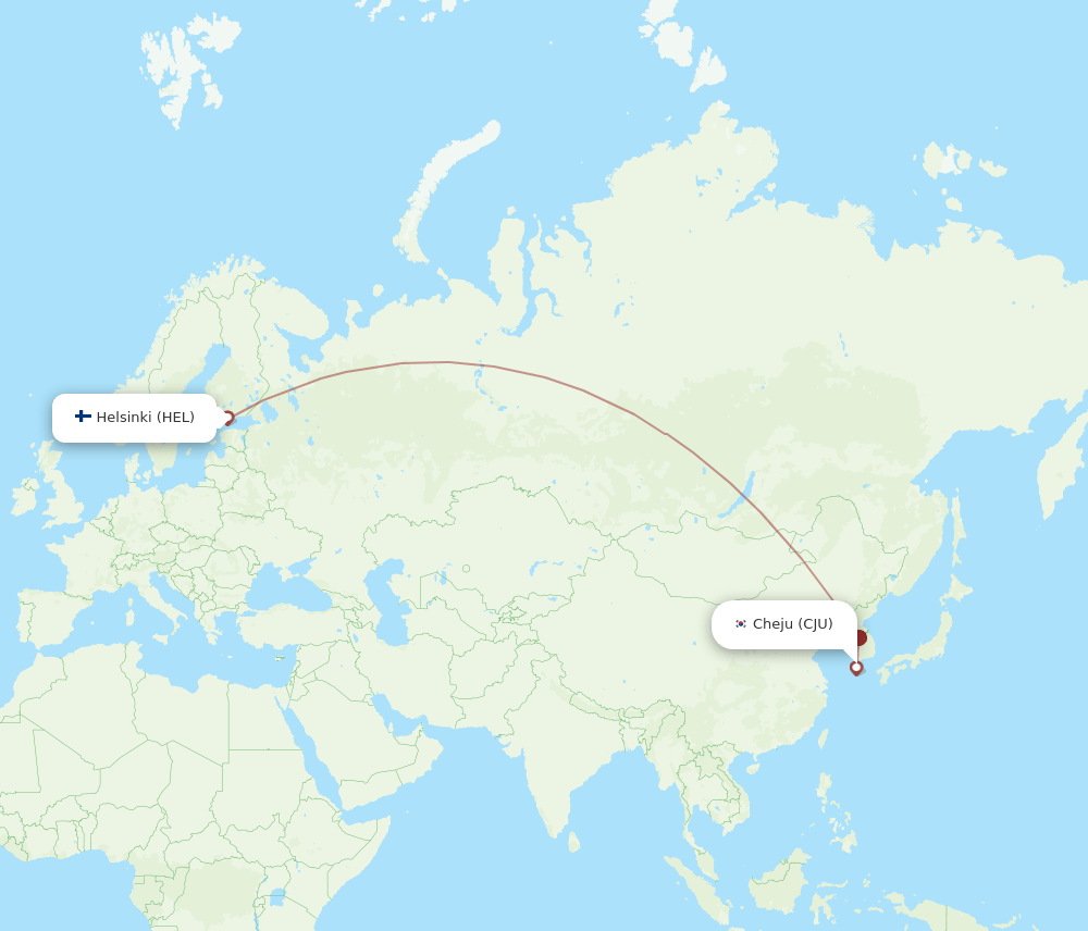 CJU-HEL flight routes