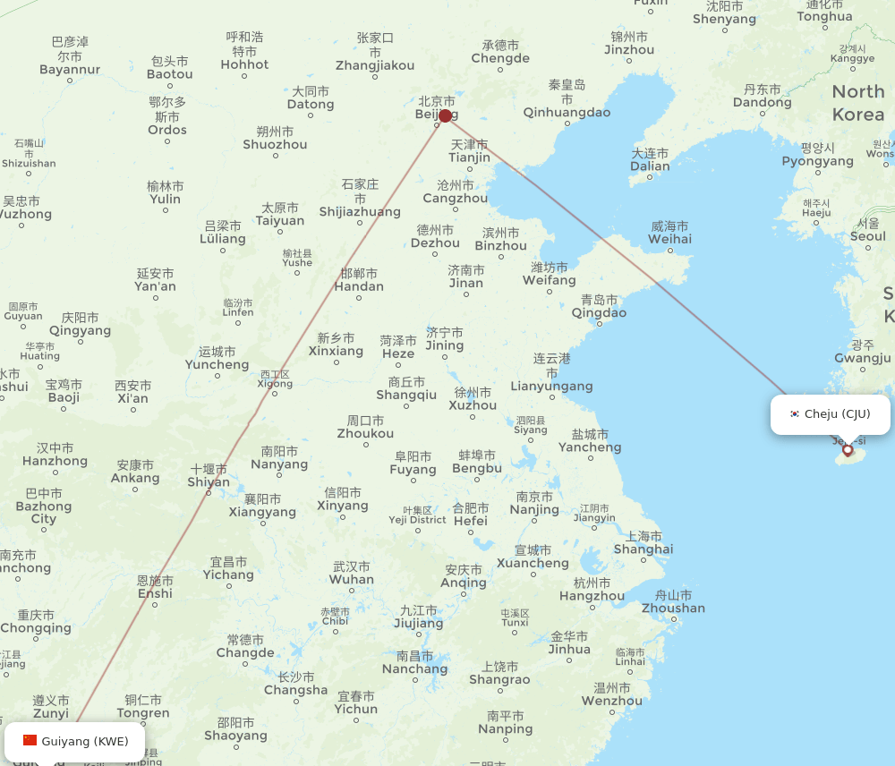 CJU-KWE flight routes