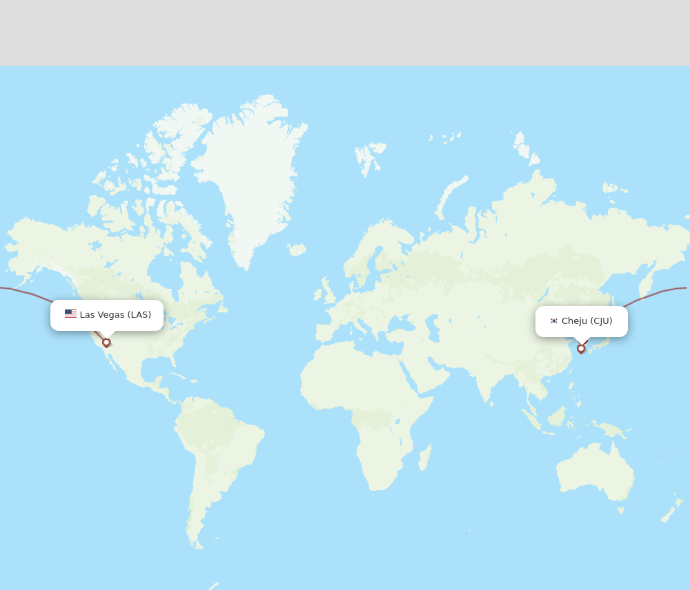 CJU to LAS flights and routes map