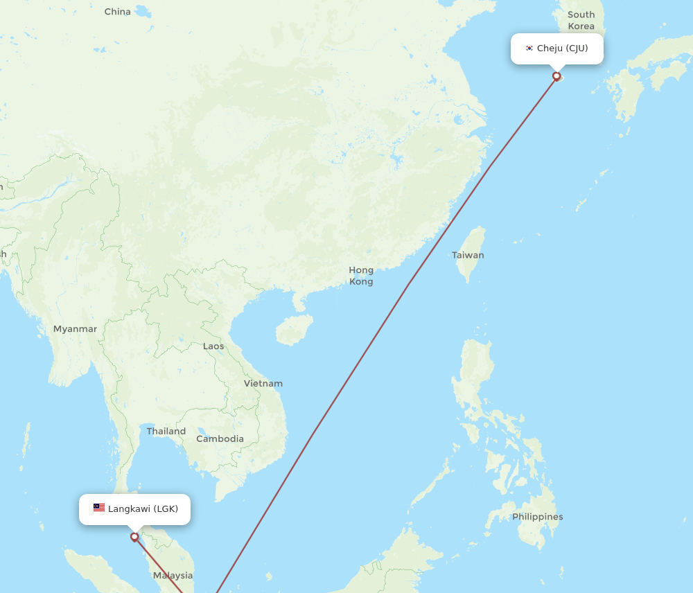 CJU-LGK flight routes