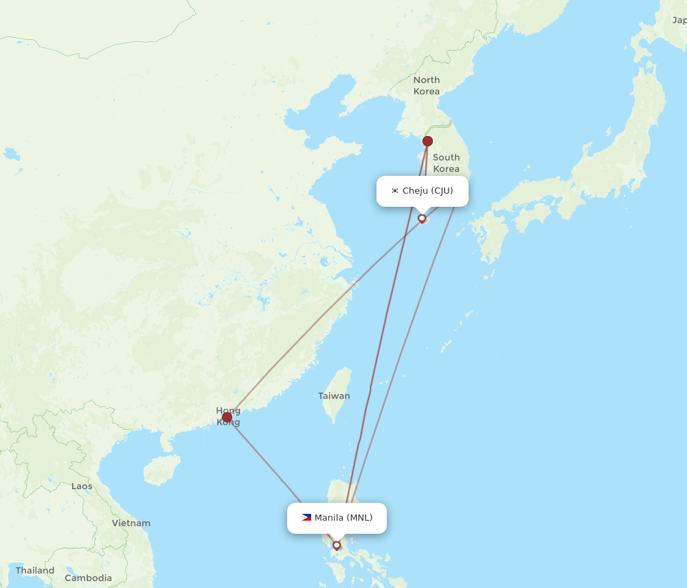 CJU-MNL flight routes