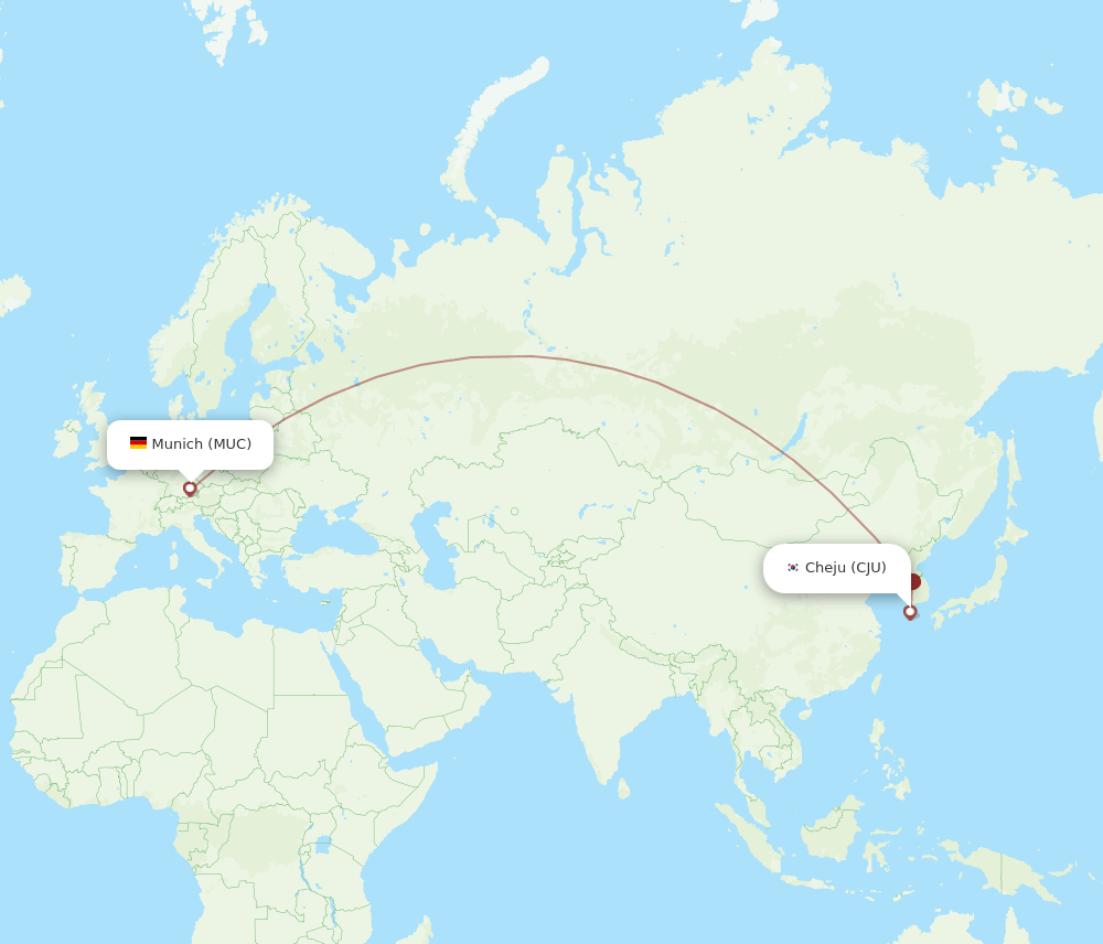 CJU-MUC flight routes