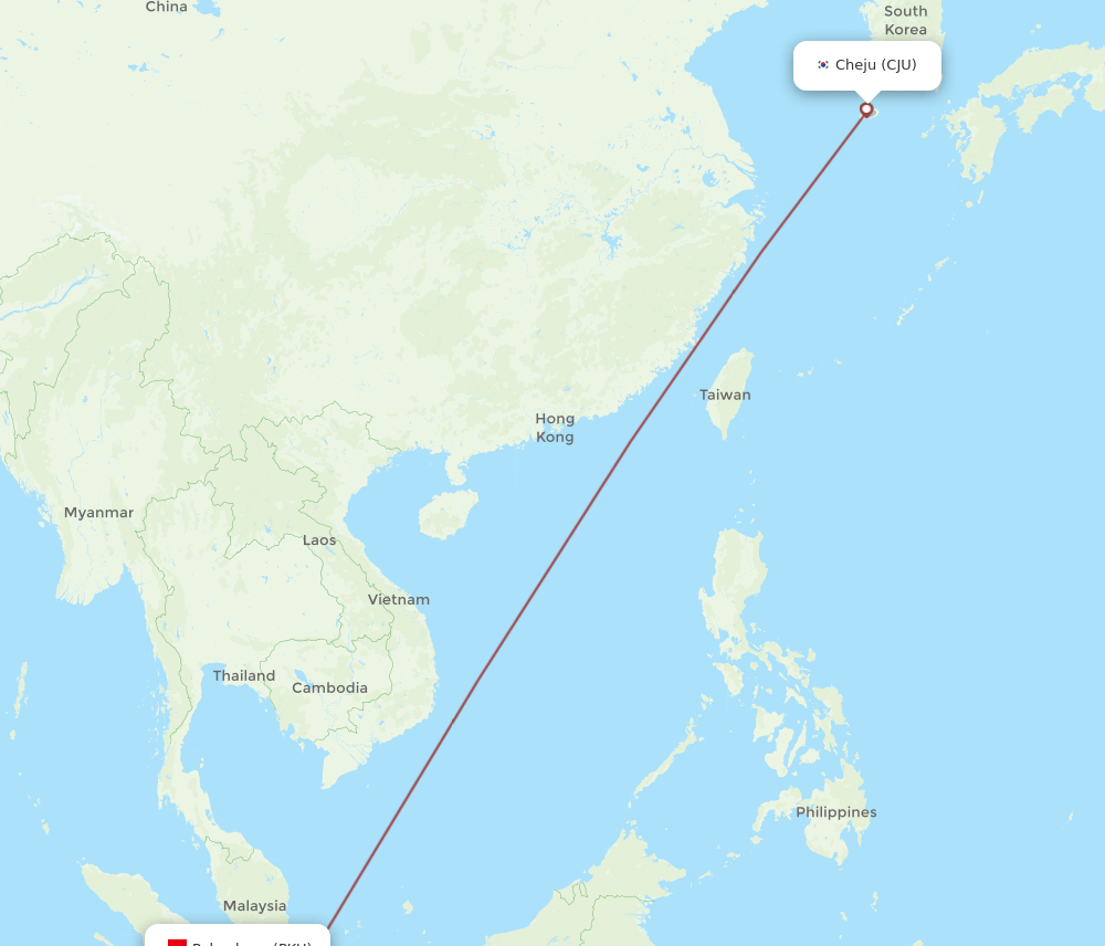 CJU-PKU flight routes