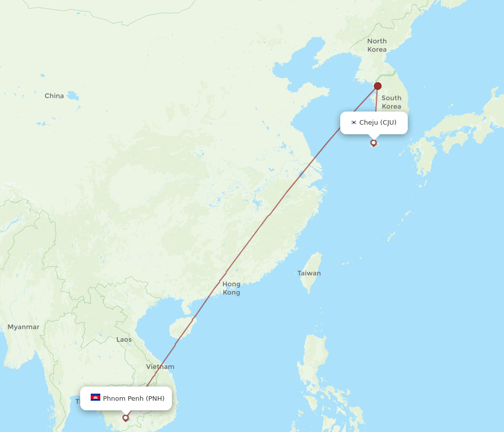 CJU-PNH flight routes