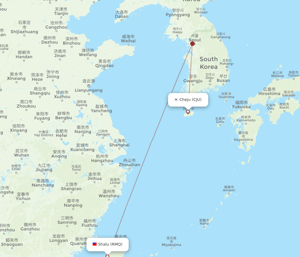 CJU-RMQ flight routes