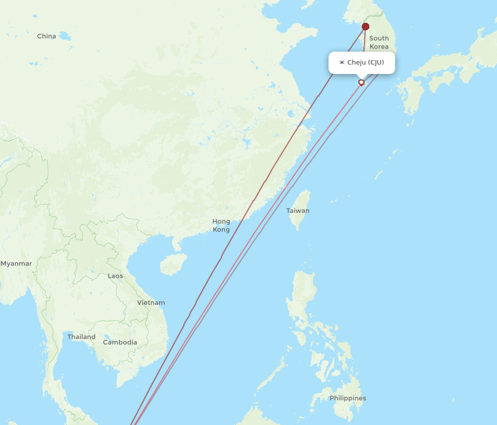CJU to SIN flights and routes map