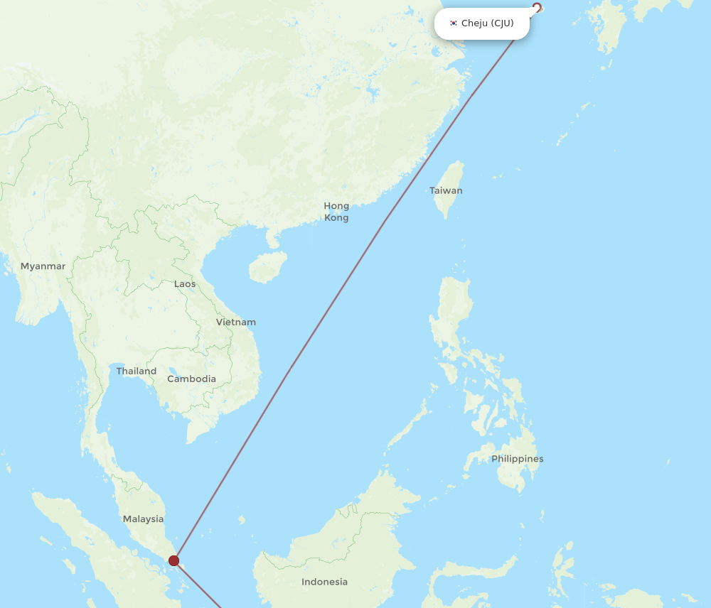 CJU-SUB flight routes