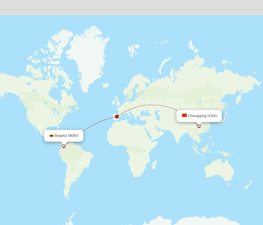 CKG to BOG flights and routes map