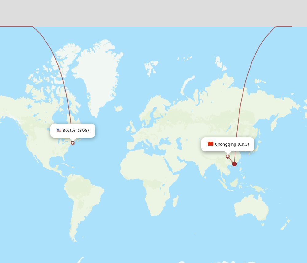 CKG-BOS flight routes