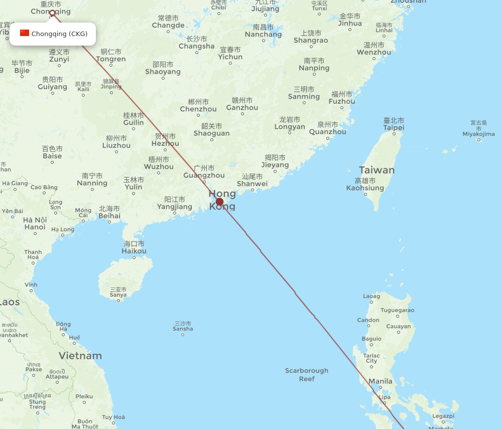 CKG-CEB flight routes