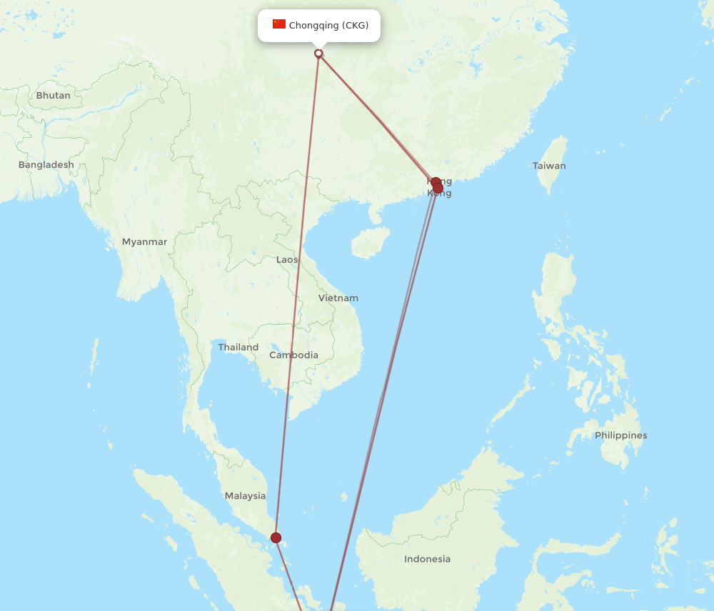 CKG-CGK flight routes