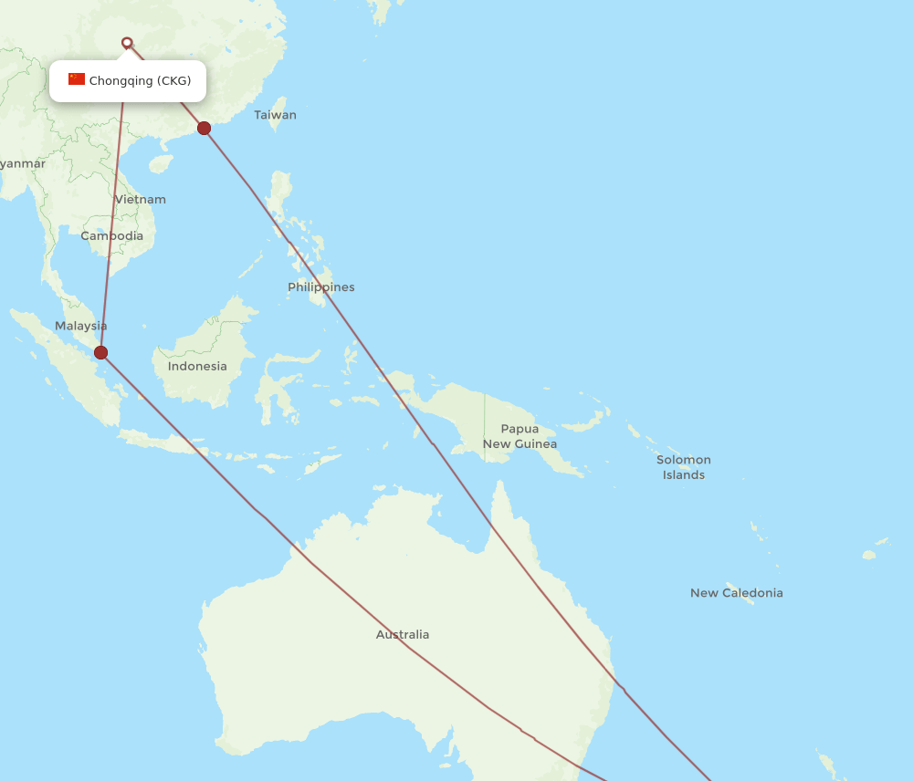 CKG-CHC flight routes