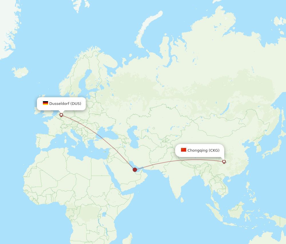 CKG-DUS flight routes
