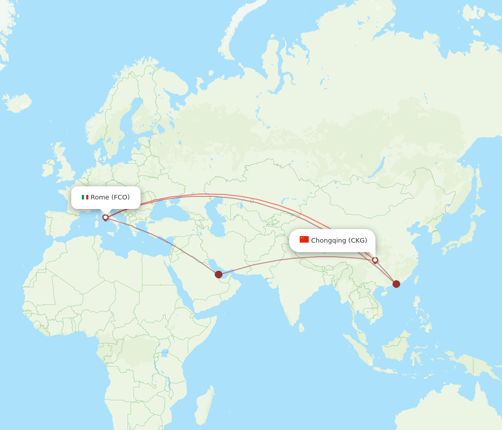 CKG-FCO flight routes