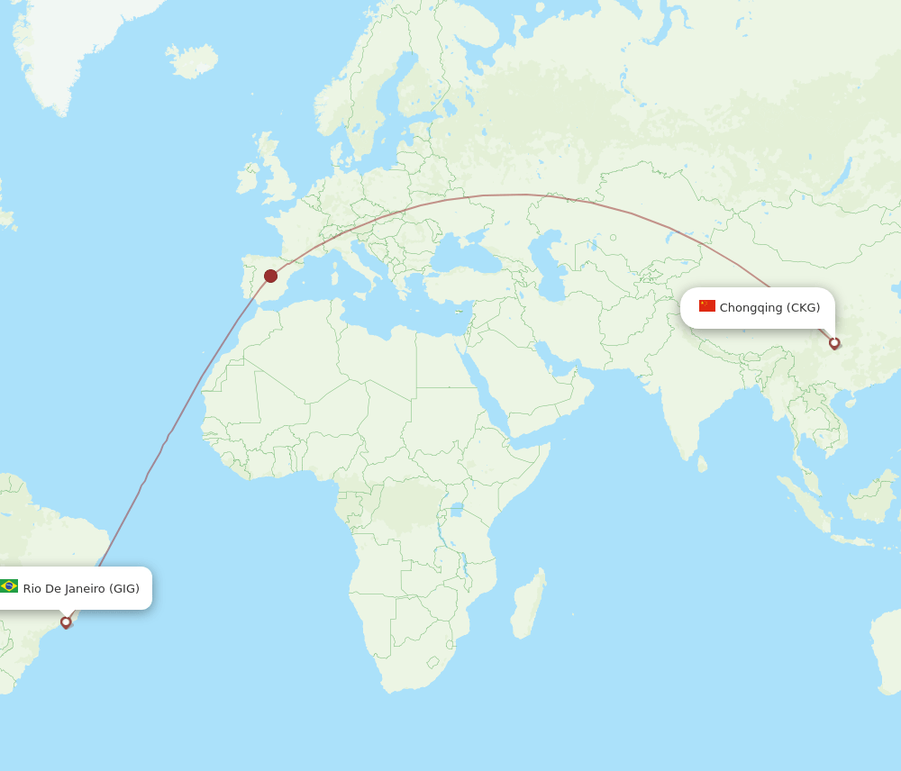 CKG to GIG flights and routes map