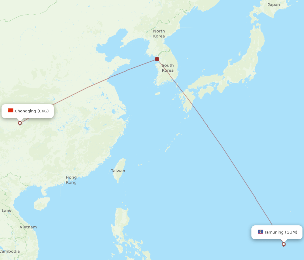 CKG-GUM flight routes