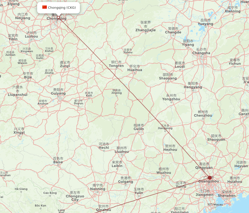 CKG to HAN flights and routes map