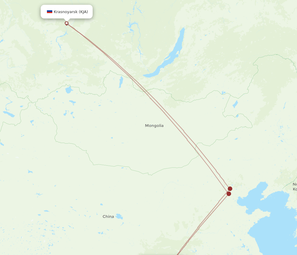 CKG-KJA flight routes