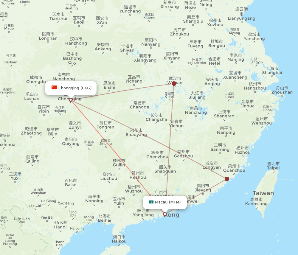 CKG-MFM flight routes