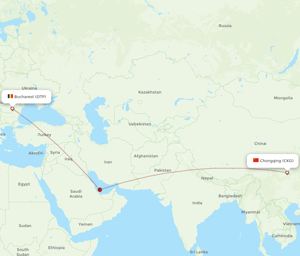 CKG-OTP flight routes