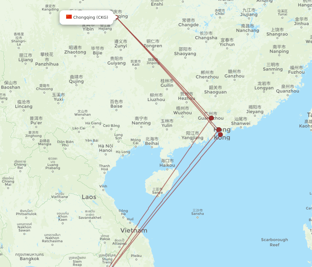 CKG-PNH flight routes