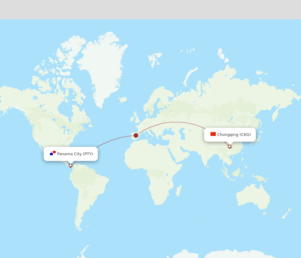 CKG-PTY flight routes