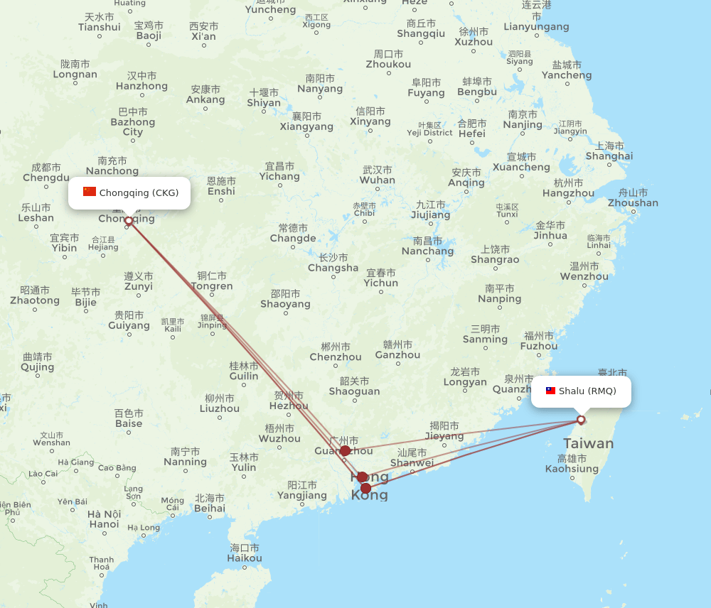 CKG-RMQ flight routes