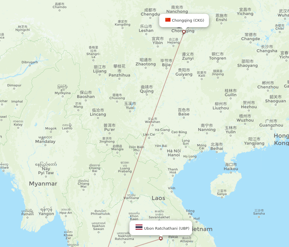 CKG-UBP flight routes