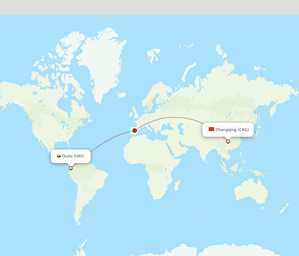 CKG to UIO flights and routes map