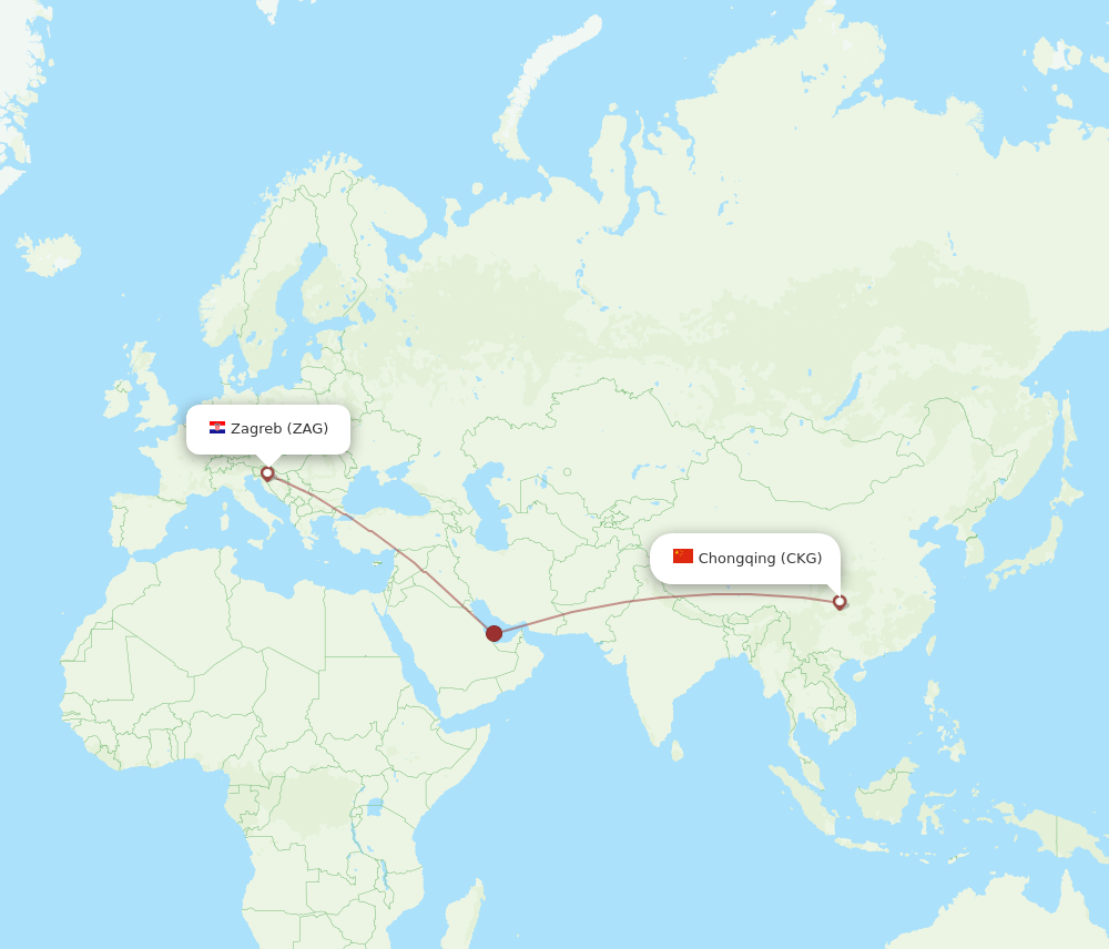 CKG-ZAG flight routes