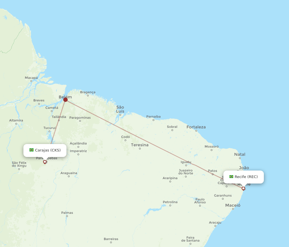 CKS-REC flight routes