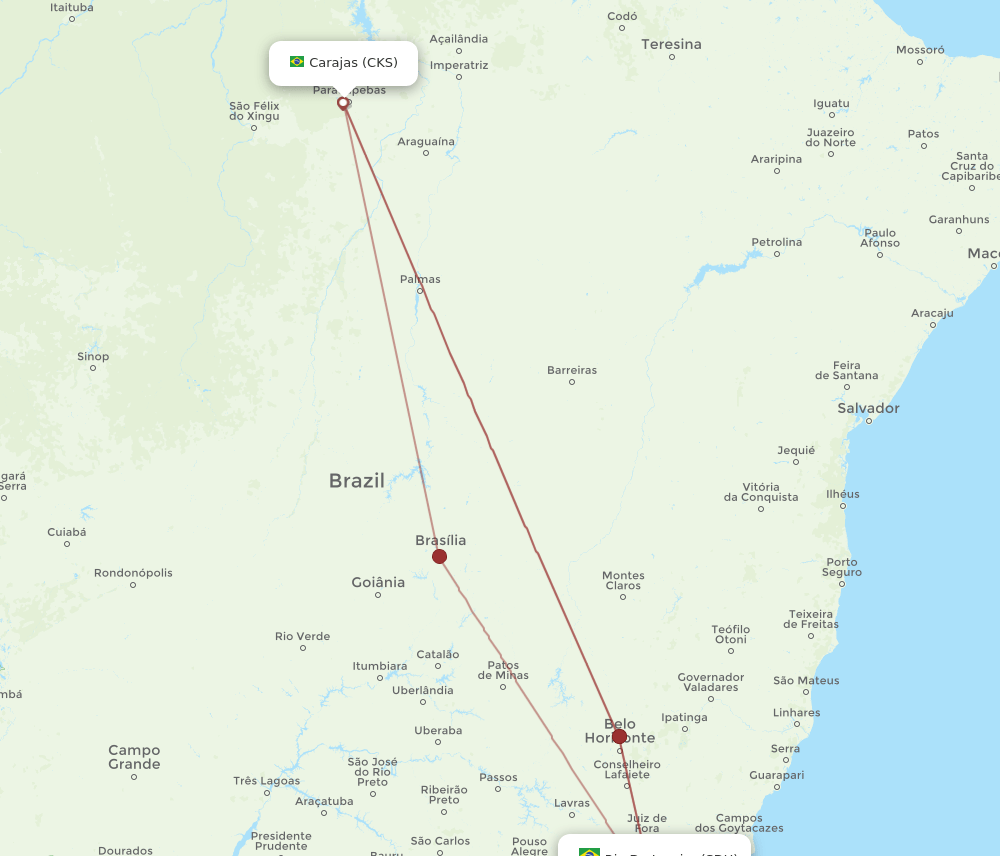CKS-SDU flight routes