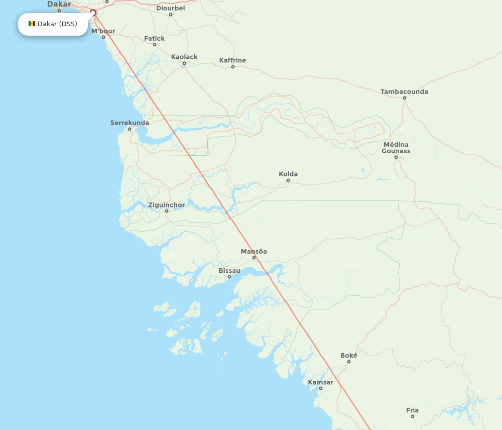 CKY to DSS flights and routes map