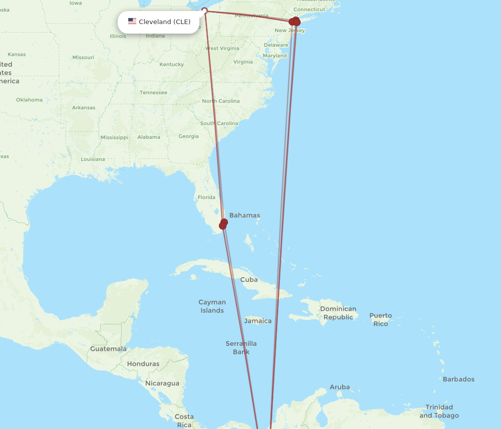 CLE-CLO flight routes