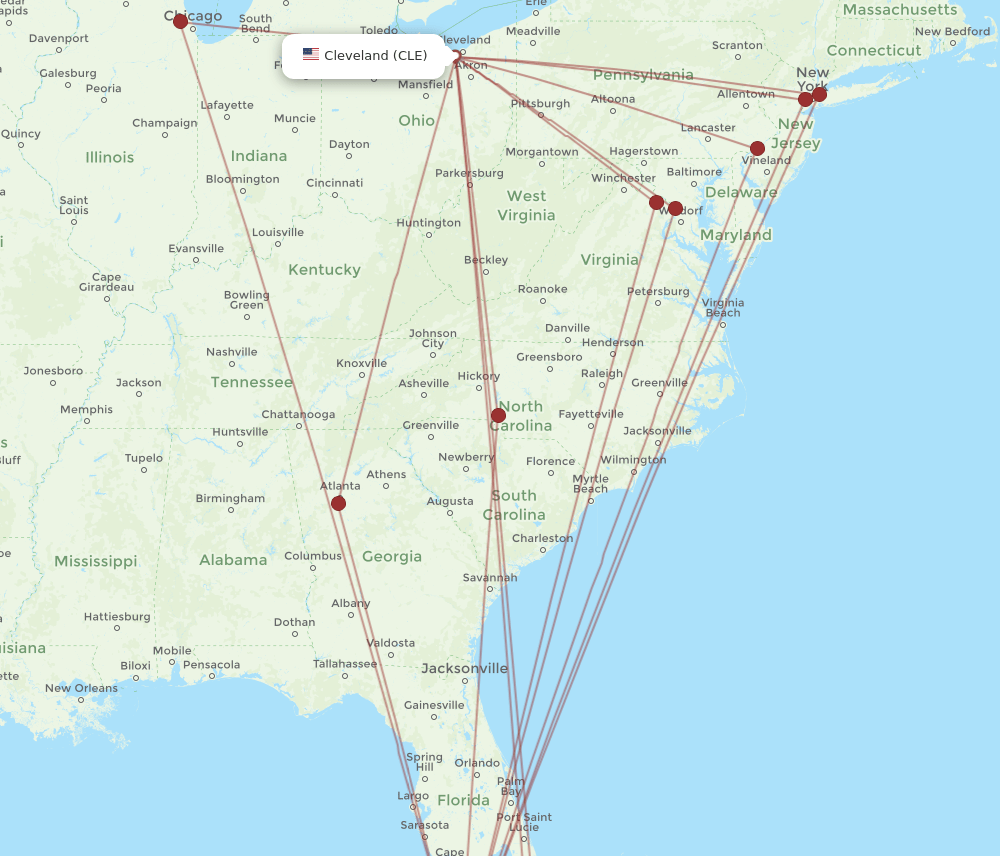 CLE-EYW flight routes