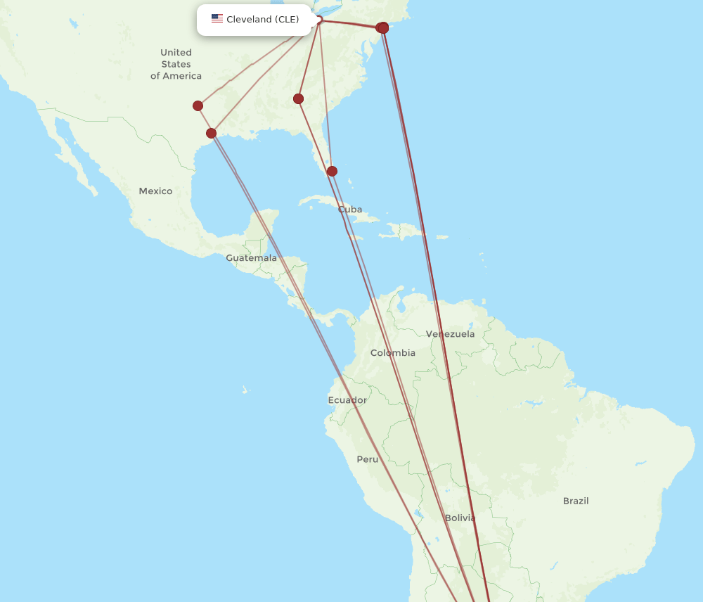 CLE-EZE flight routes