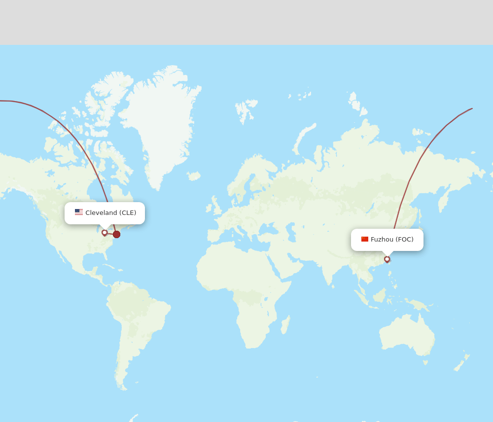 CLE-FOC flight routes