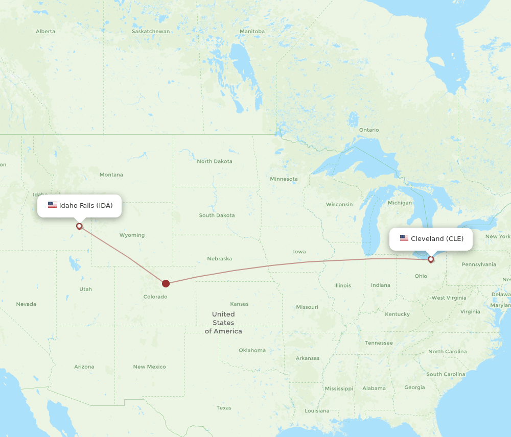 CLE-IDA flight routes