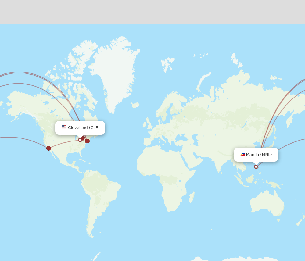 CLE-MNL flight routes