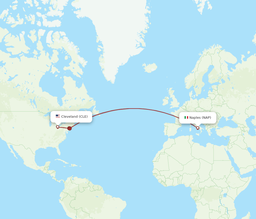 CLE-NAP flight routes