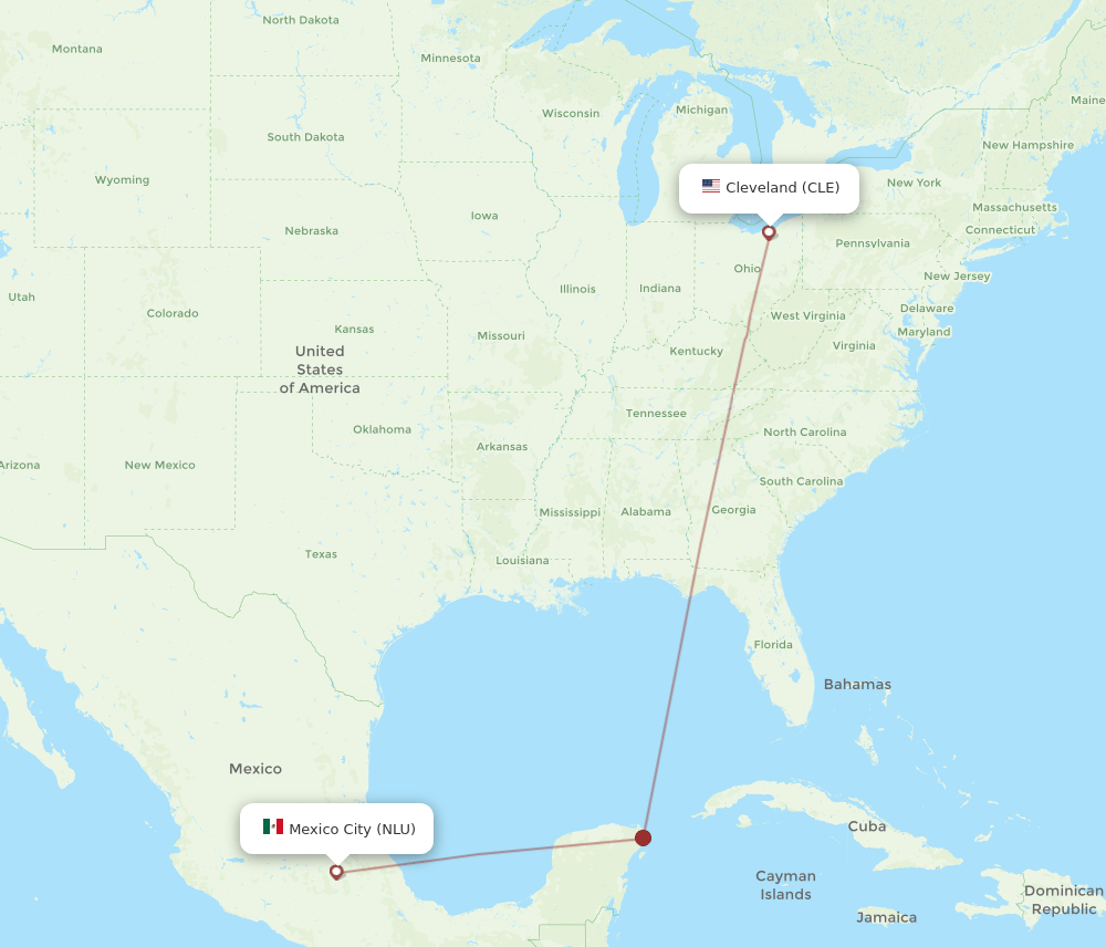 CLE-NLU flight routes