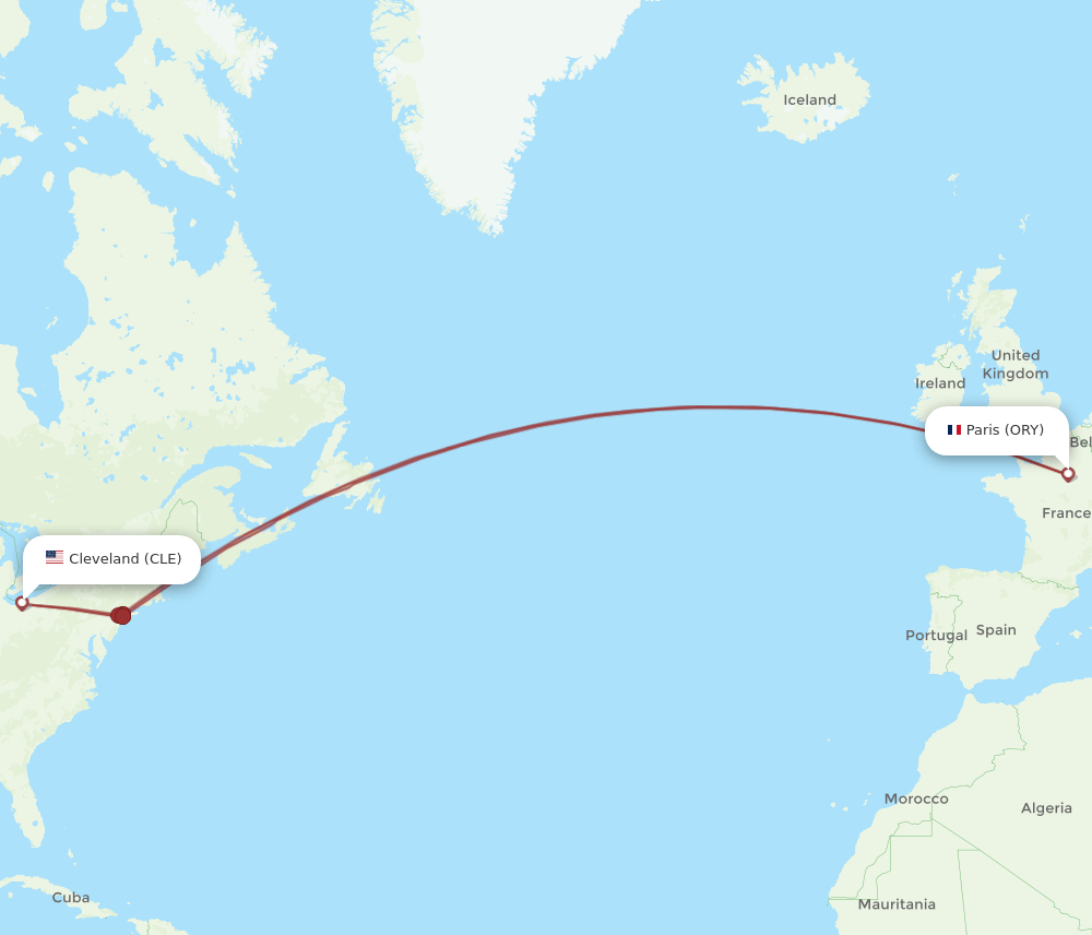 CLE-ORY flight routes